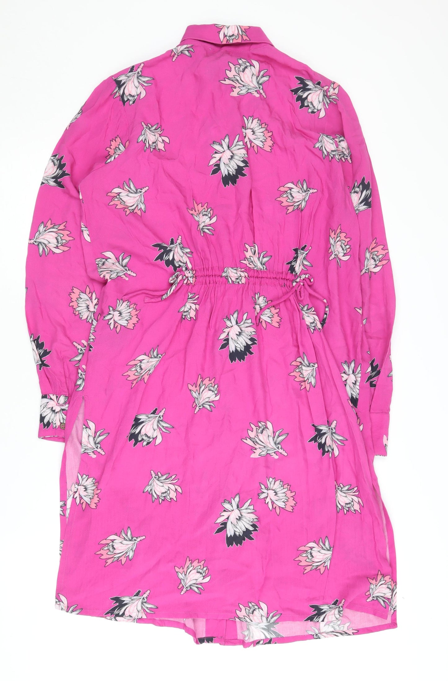 SOSANDAR Women's Pink Floral Shirt Dress, Size 8