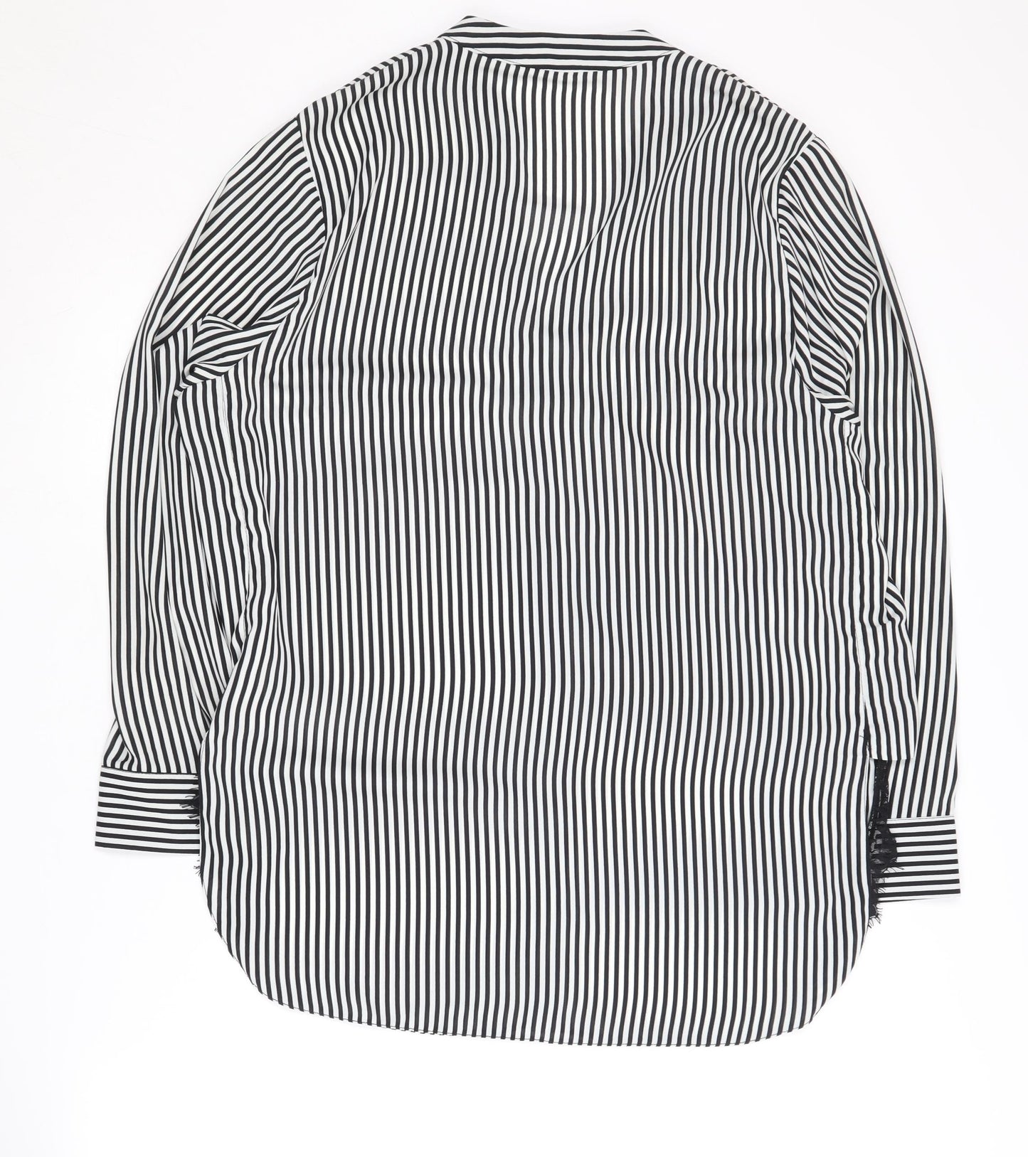 Simply Be Women's Black Striped Button-Up, Size 16