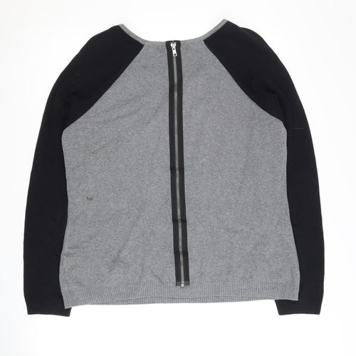 Marks and Spencer Women's Grey Full Zip Jumper Size 16