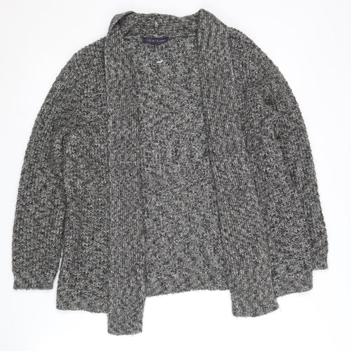 Violeta by Mango Women's Grey Knit Open Front Cardigan Size 10