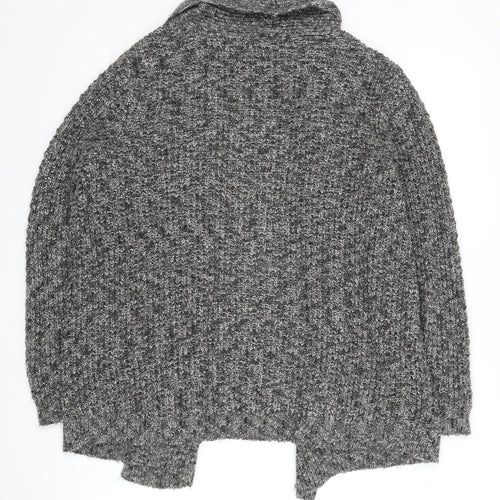 Violeta by Mango Women's Grey Knit Open Front Cardigan Size 10