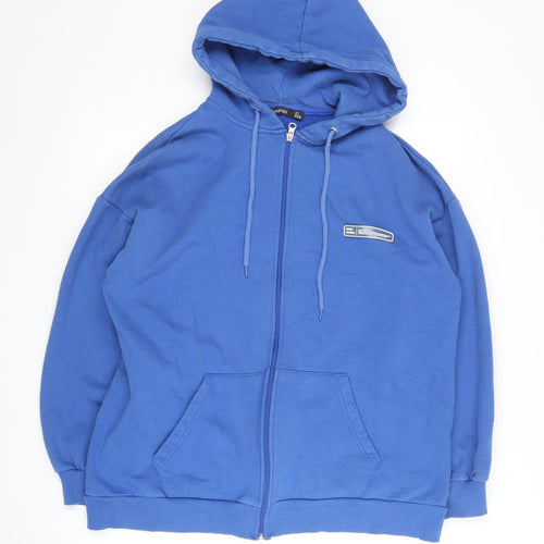 Boohoo Women's Blue Full Zip Hoodie Size 8