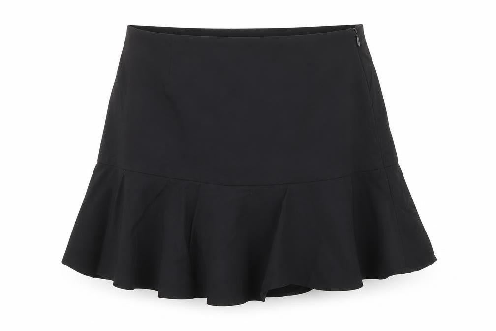 Front view of Zara Women's Black Flare Skirt, size S, Casual