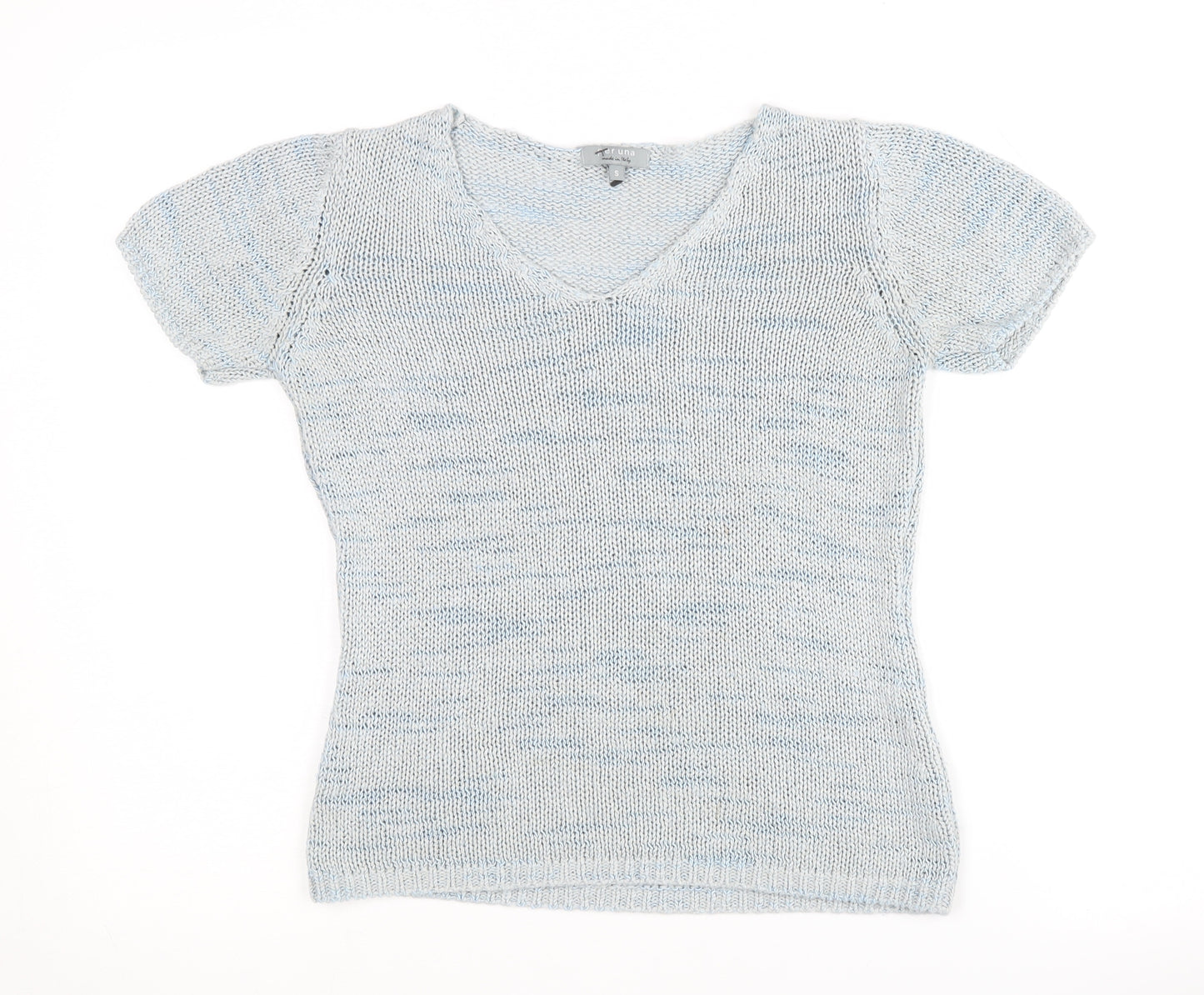 Per Una Women's Blue V-Neck Short Sleeve Jumper