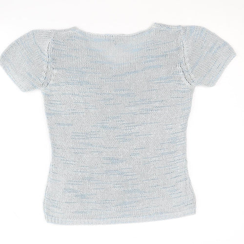 Per Una Women's Blue V-Neck Short Sleeve Jumper