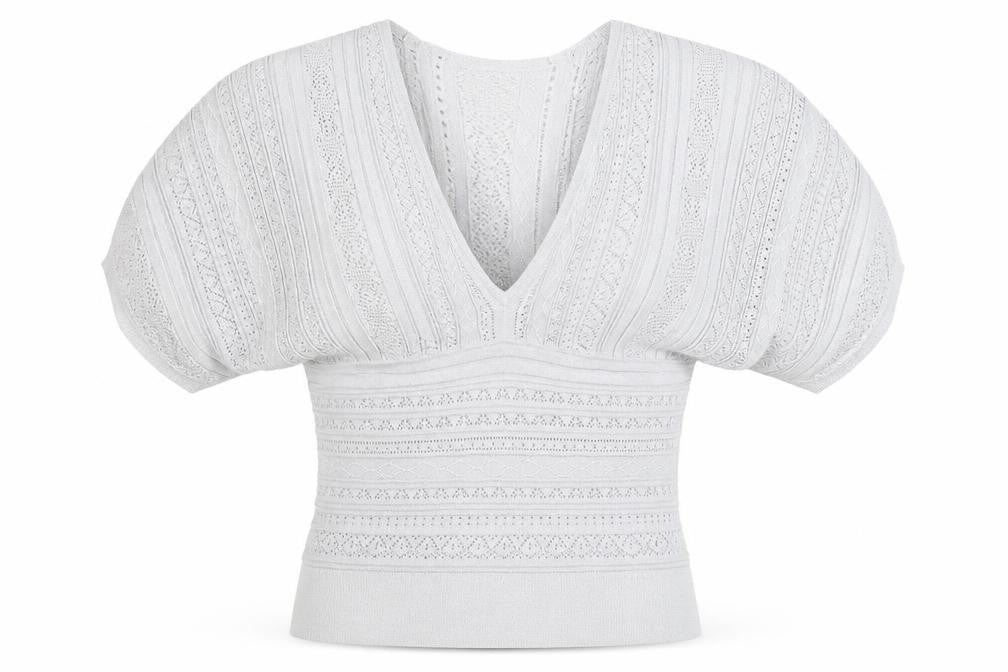 Front view of River Island Women's Silver V-Neck Jumper, size 12