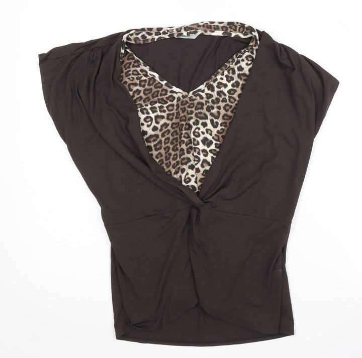 Marks and Spencer Women's Brown Wrap Top UK 16