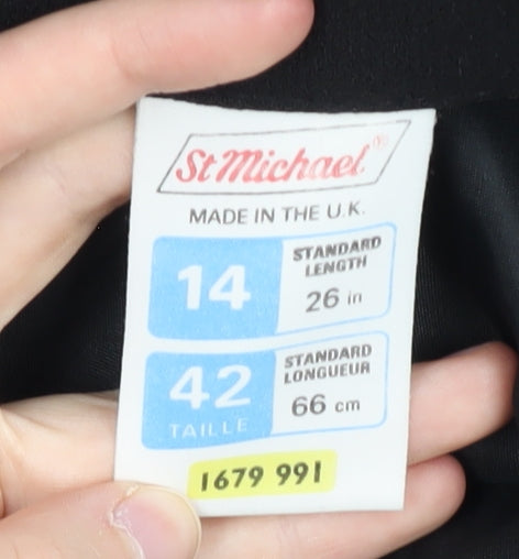 St Michael Womens Black A-Line Skirt Size 14