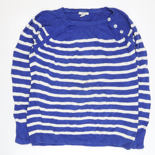Nautica Women's Blue Striped Pullover Jumper XL