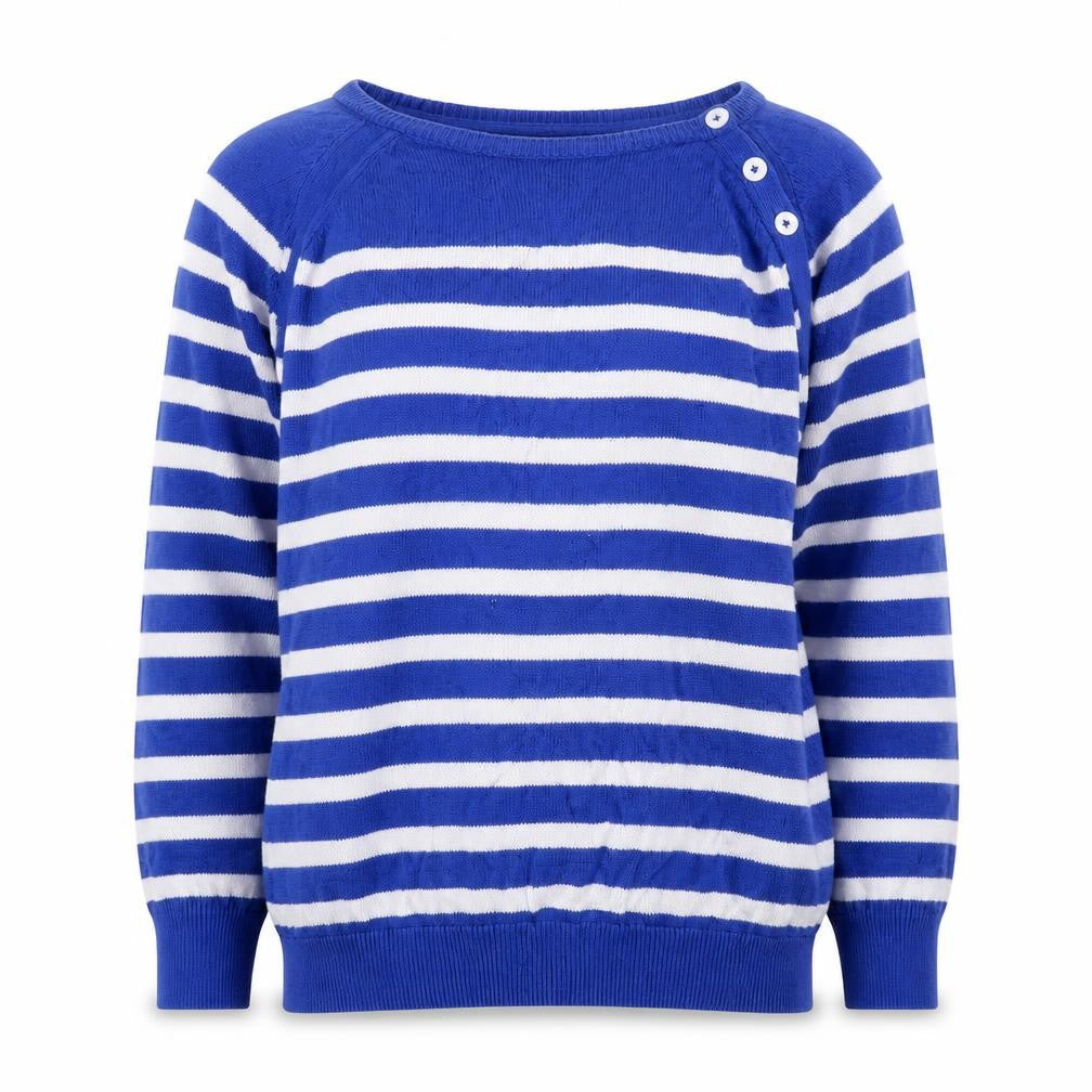 Front view of Nautica Women's Blue Striped jumper XL