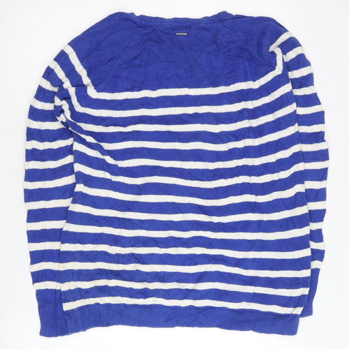 Nautica Women's Blue Striped Pullover Jumper XL