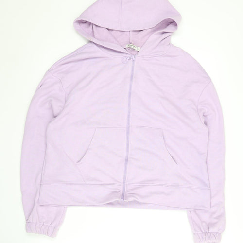 Stradivarius Women's Purple Full Zip Hoodie Size 12