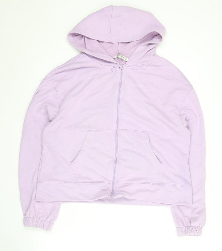 Stradivarius Women's Purple Full Zip Hoodie Size 12