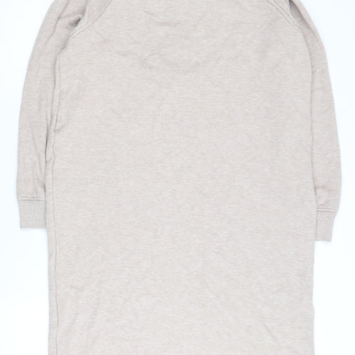 Next Women Beige Knit Dress M Size with High Neck