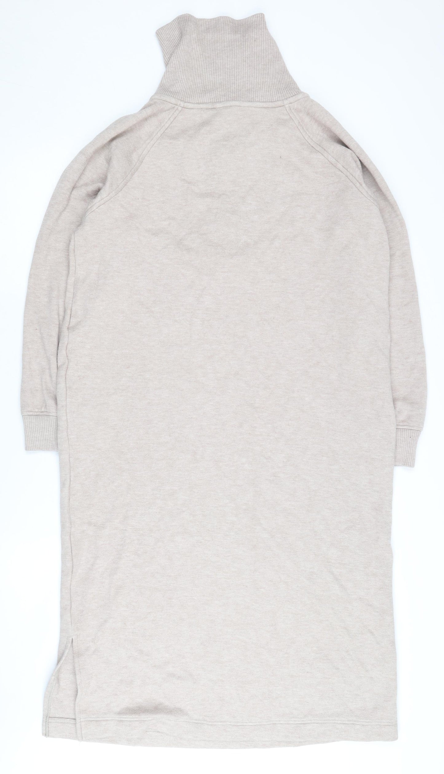 Next Women Beige Knit Dress M Size with High Neck