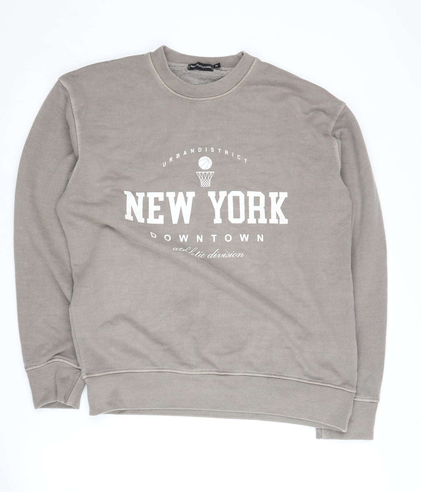 PrettyLittleThing Women's Grey Pullover Sweatshirt M