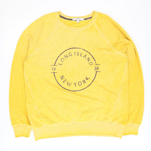 Next Women's Yellow Graphic Sweatshirt M
