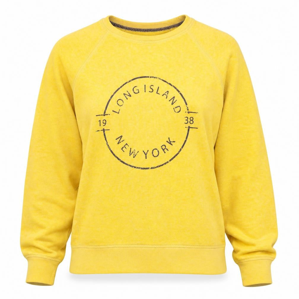 Front view of Next Women's Yellow Graphic Sweatshirt M