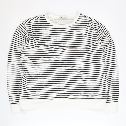 Marks and Spencer Women's Black Striped Pullover Sweatshirt M