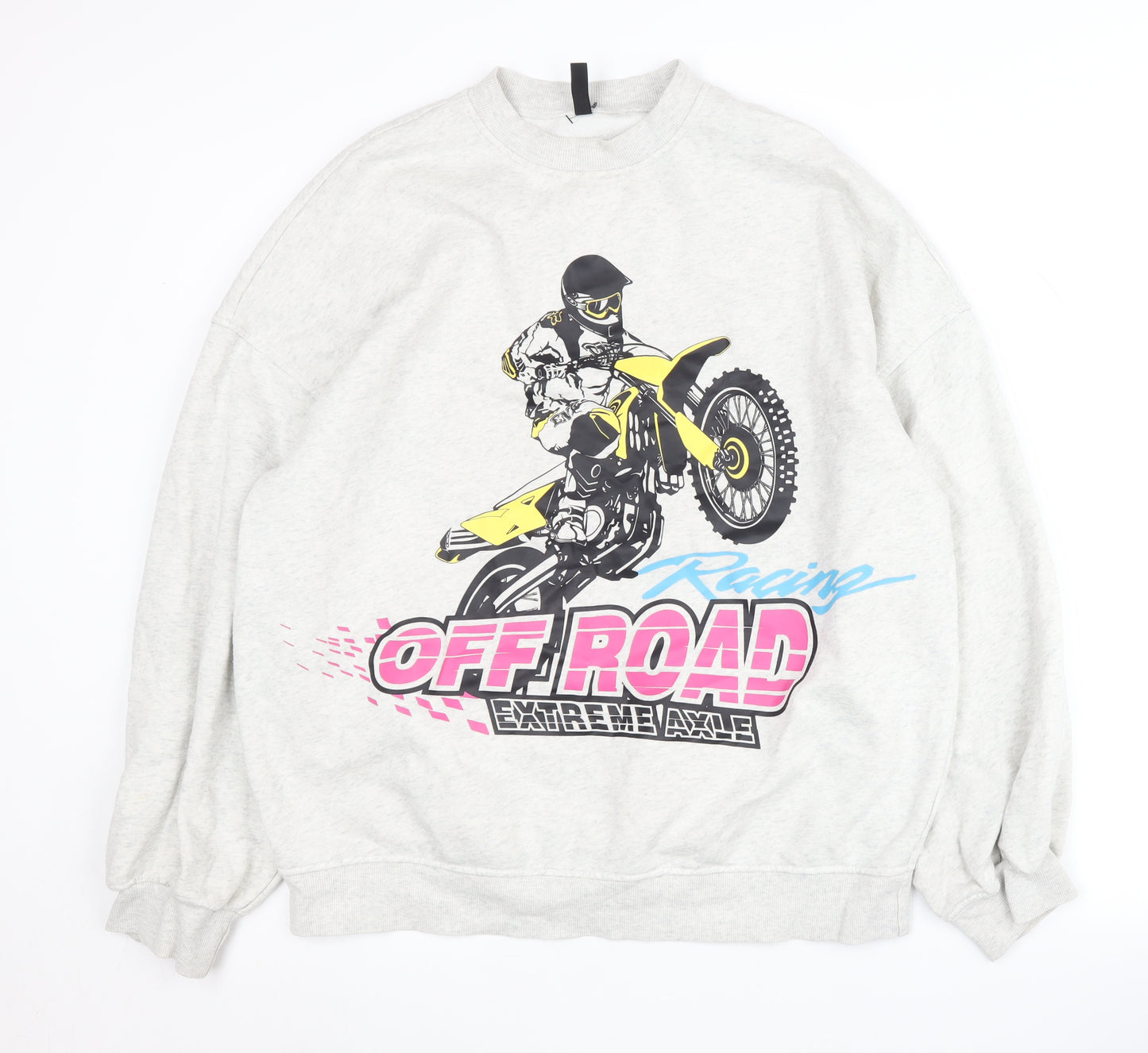H&M Unisex Grey Racing Sweatshirt S Pullover