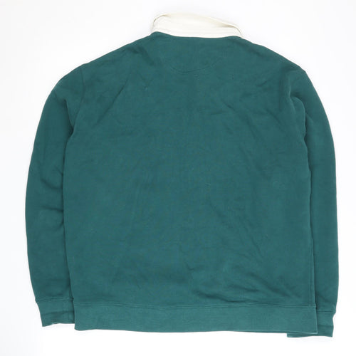 Marks and Spencer Green Collared Men's Sweatshirt L