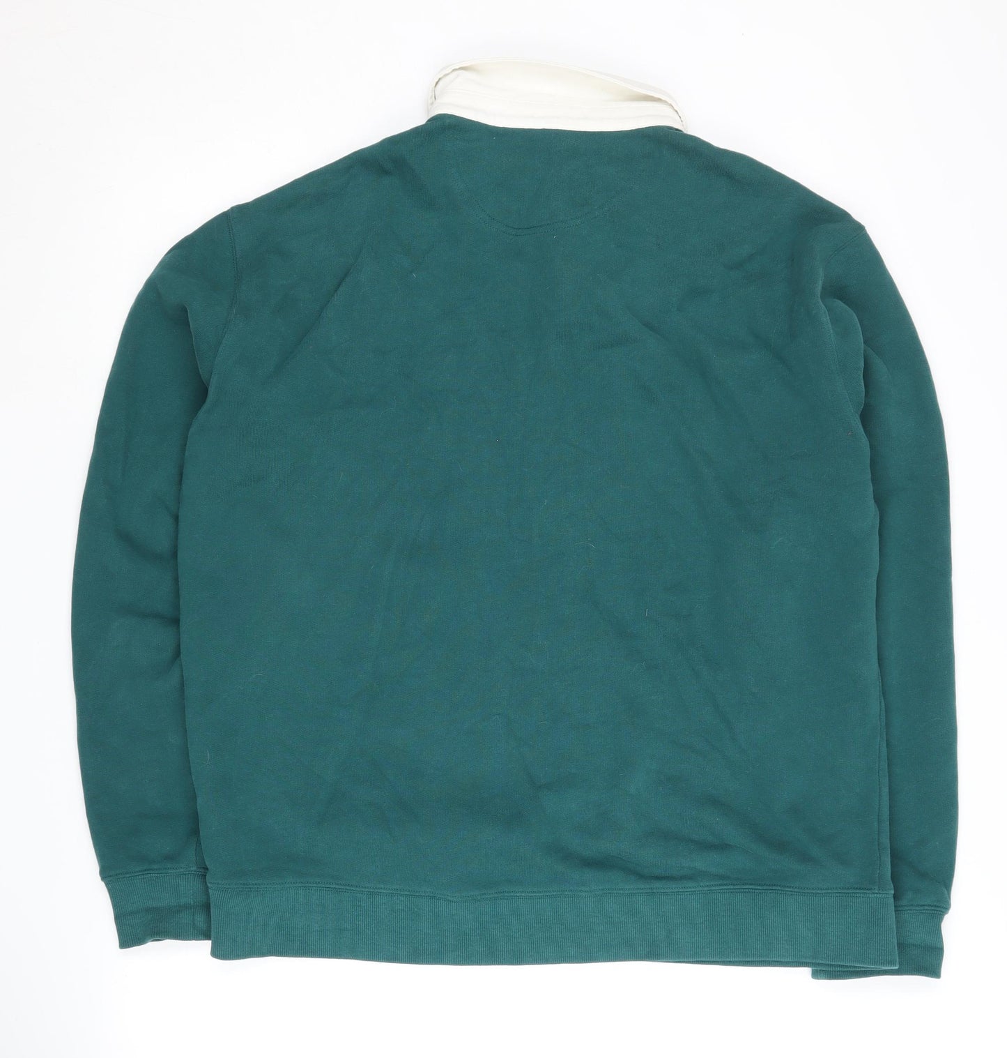 Marks and Spencer Green Collared Men's Sweatshirt L