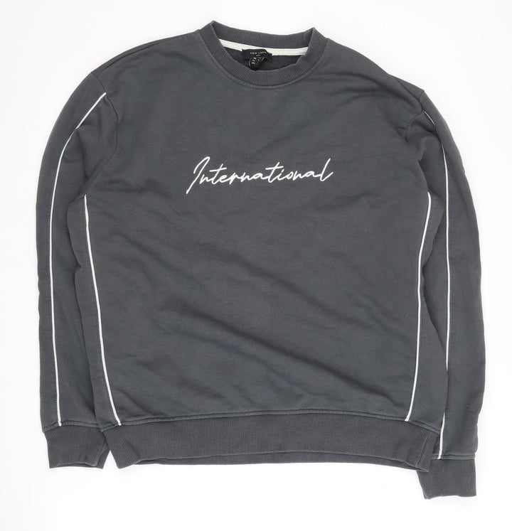 New Look Men's Grey L Pullover Sweatshirt