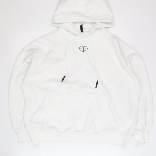 H&M Divided Women's White Pullover Hoodie M