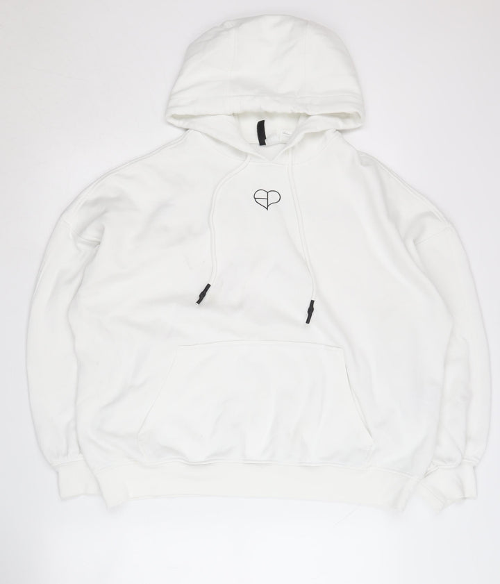 H&M Divided Women's White Pullover Hoodie M
