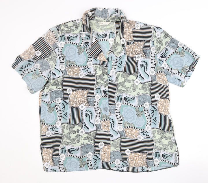 Design Essentials Women's Multicoloured Plus Button-Up