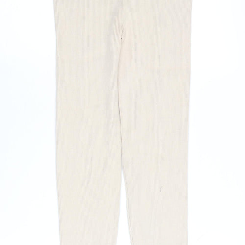 Zara Women's Beige Cotton Leggings Size 12