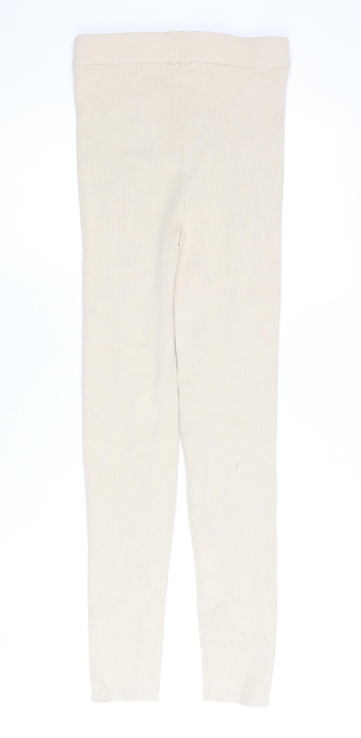 Zara Women's Beige Cotton Leggings Size 12