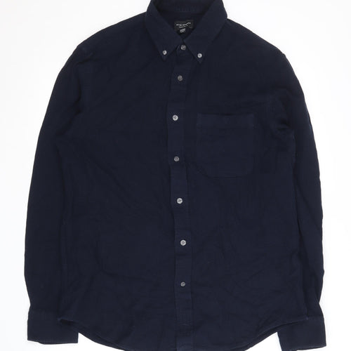 Club Monaco Men's Navy Medium Button-Up Shirt