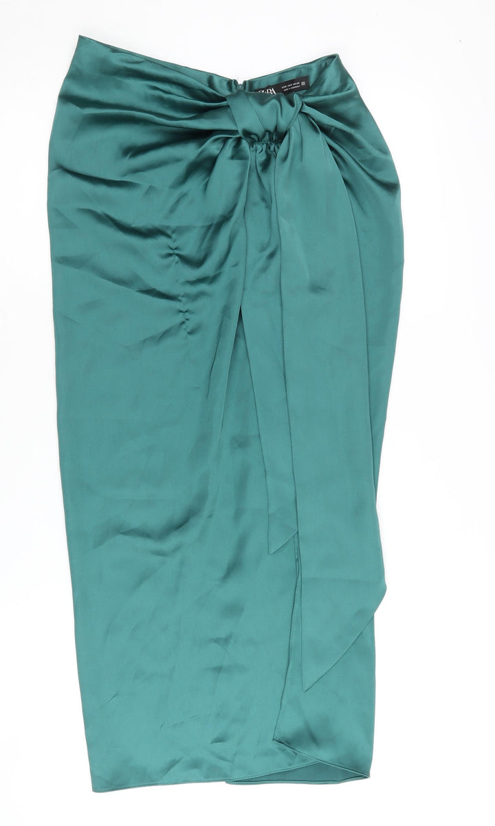 Zara Women's Green Midi Pencil Skirt Size 6