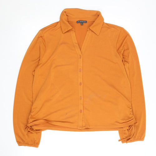 Adrianna Papell Women’s Orange Button-Up Shirt L
