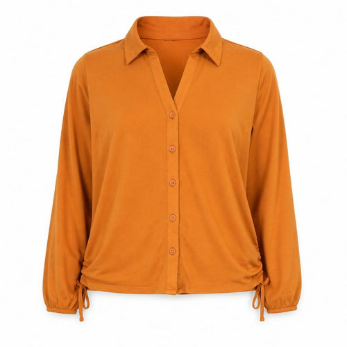 Adrianna Papell Women’s Orange Button-Up Shirt L