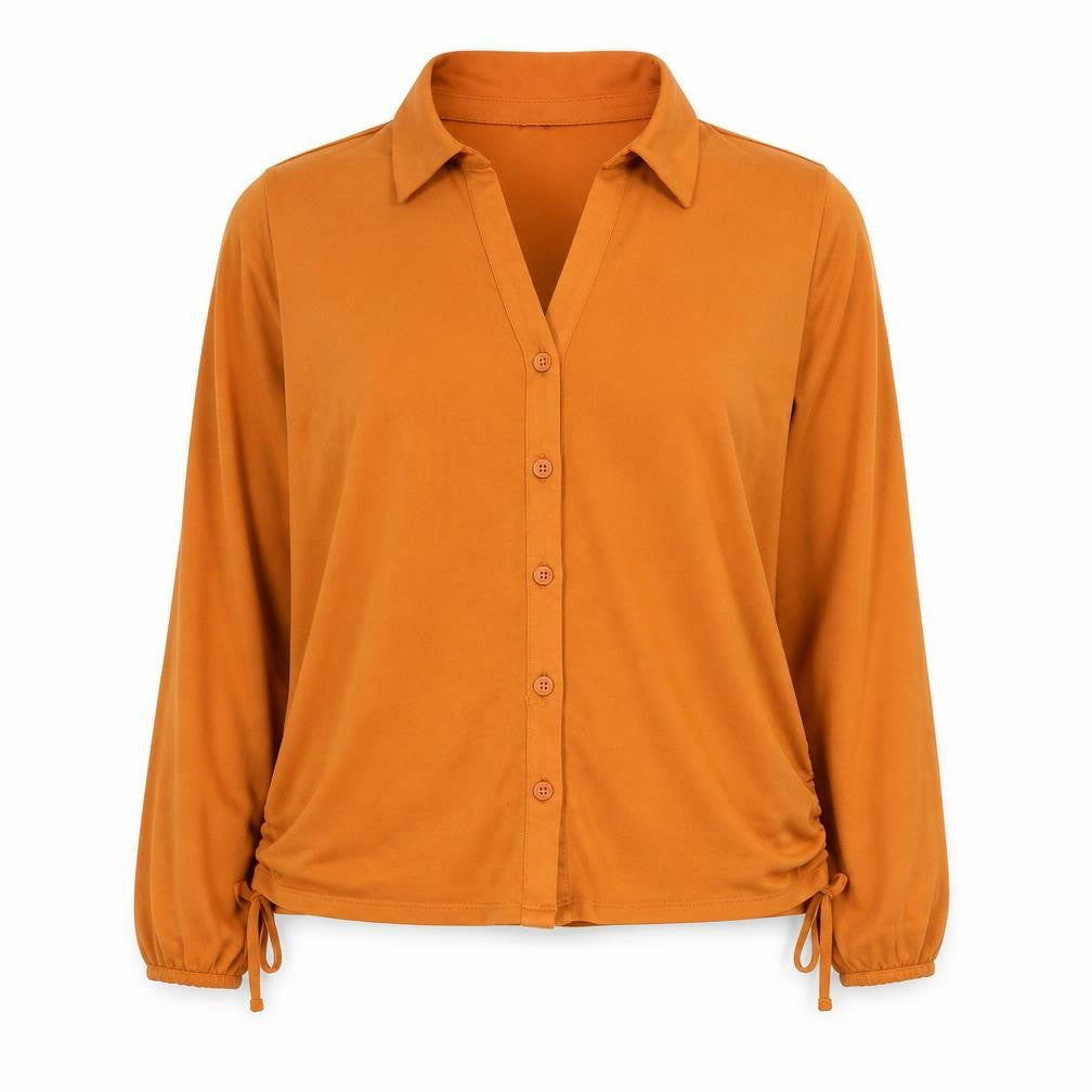 Adrianna Papell Women’s Orange Button-Up Shirt L