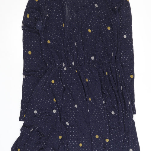 Whistles Women's Blue Polka Dot Long Sleeve Dress