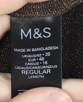 Marks and Spencer Women's Brown Pencil Skirt Size 20