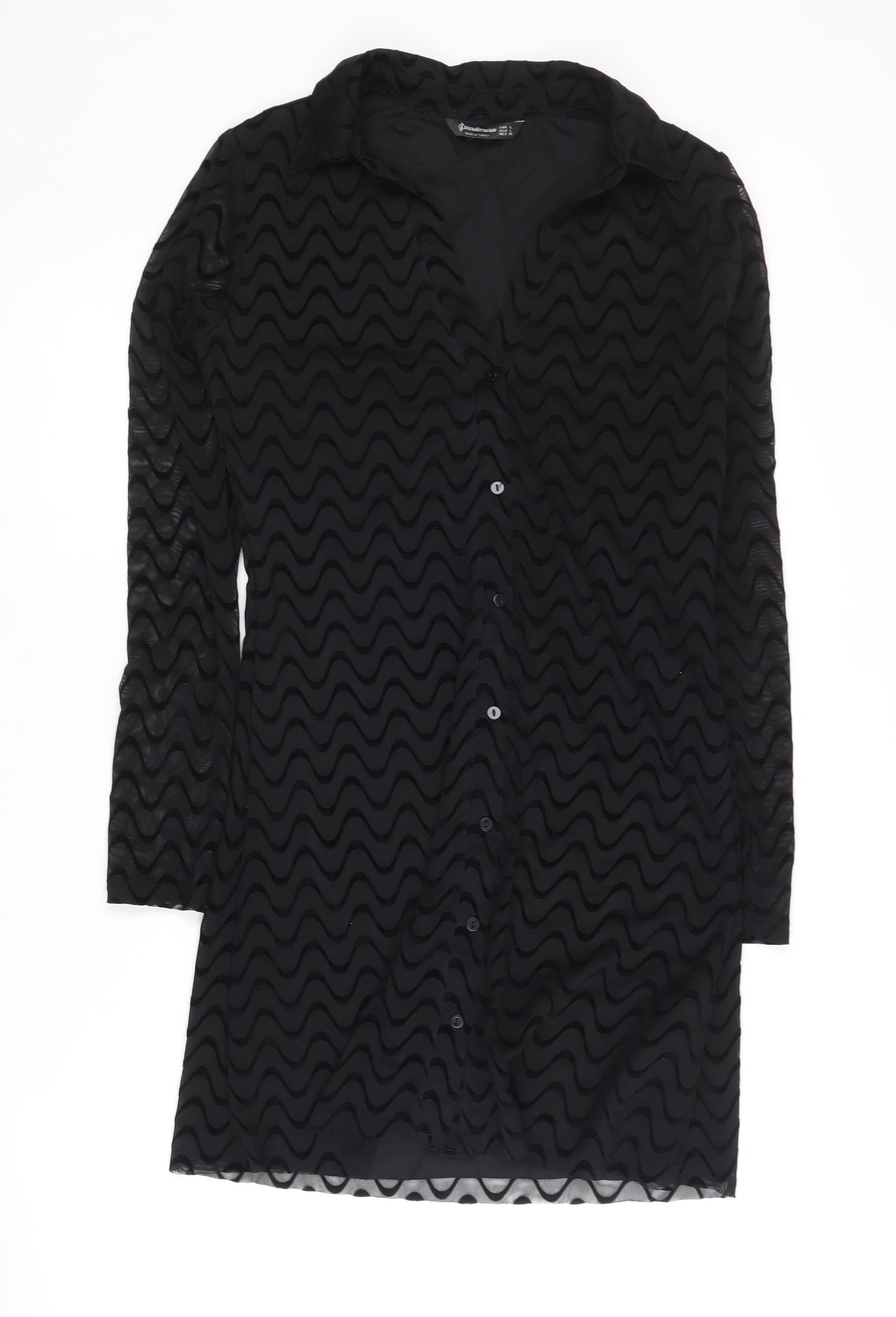 Stradivarius Women's Black Shirt Dress Size 12