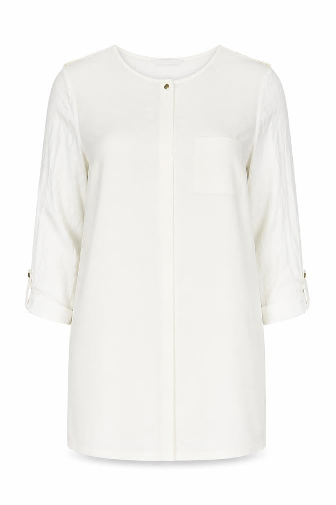 Front view of Marks & Spencer Women's White Button-Up Shirt, size 16