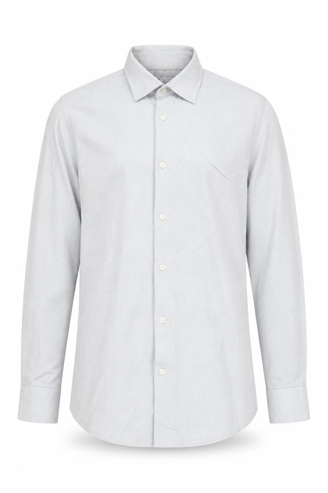 Front view of Zara Men's Grey Slim Fit Long Sleeve Shirt L