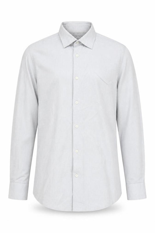 Front view of Zara Men's Grey Slim Fit Long Sleeve Shirt L