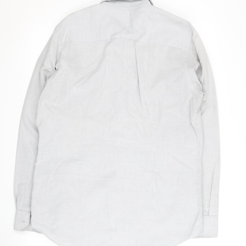 Zara Men's Grey Slim Fit Long Sleeve Shirt L