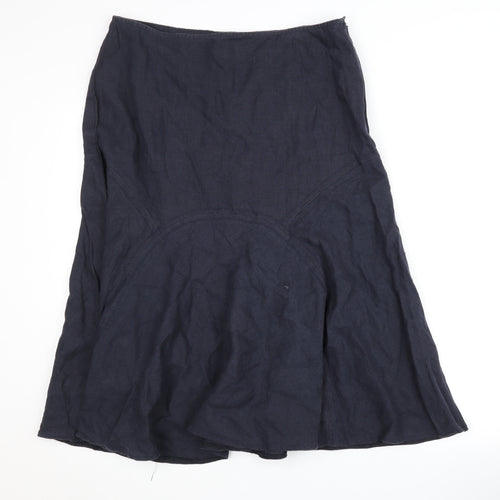 Per Una Women's Blue A-Line Midi Skirt Size 14