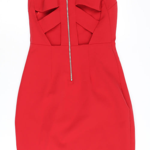 Zara Women's Red Sleeveless Dress XS