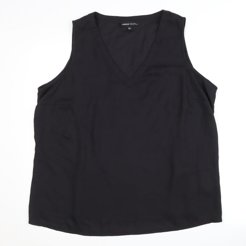 Capsule Women's Black Plus Size V-Neck Tank Top