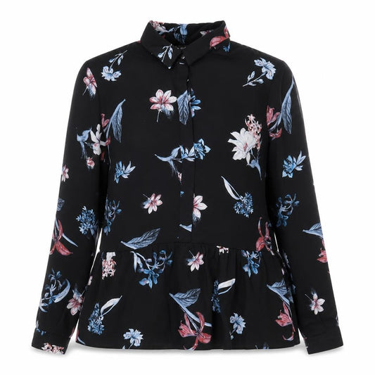 Front view of Miss Selfridge Women's Floral Button-Up Shirt, UK 8