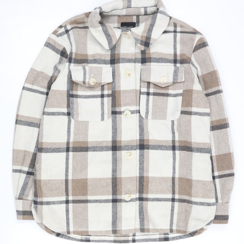 New Look Girls Check Beige Shirt Jacket Size 12-13