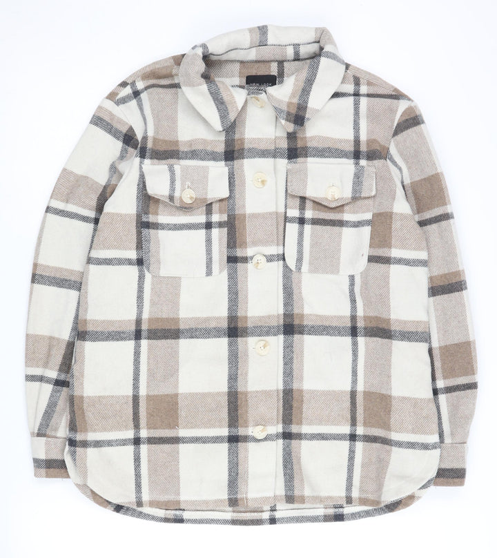 New Look Girls Check Beige Shirt Jacket Size 12-13